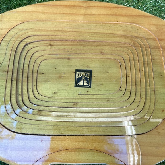 Pair of Vintage Equinoccio Red Apple and Watermelon Collapsable Wood Cut Display - Picture 11 of 13